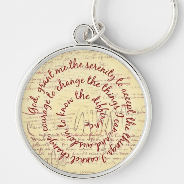 Parchment Serenity Prayer Keychain (Front)