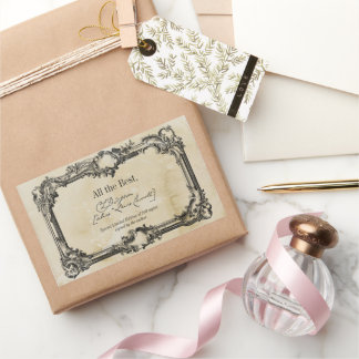 Parchment Signature Author BookPlate Template Rectangular Sticker