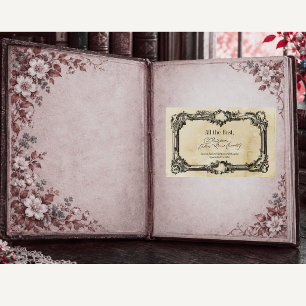 Parchment Signature Author BookPlate Template Rectangular Sticker