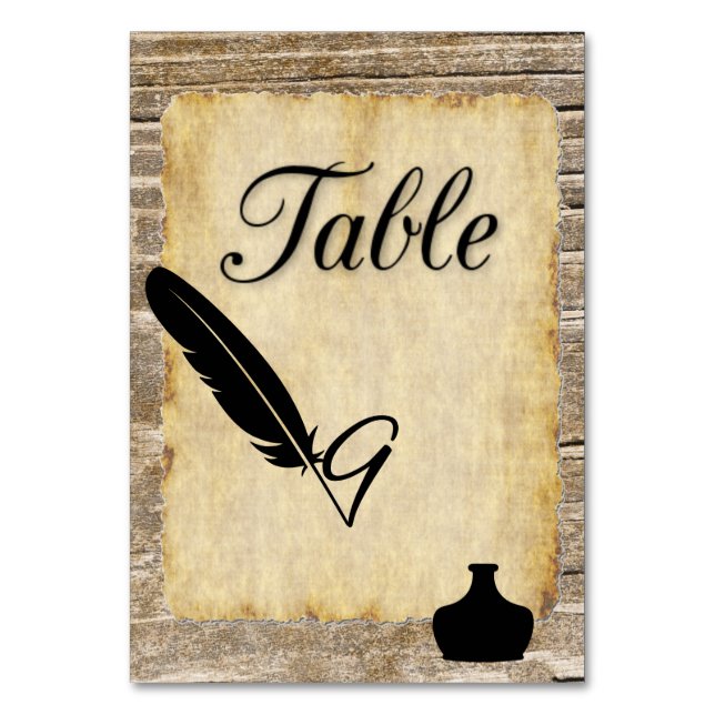 Parchment Table Number (Front)