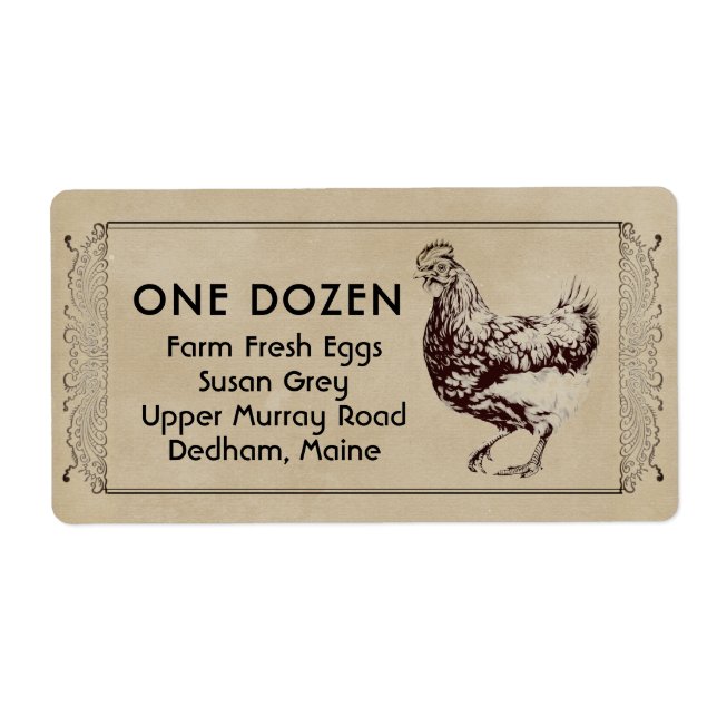 Parchment Vintage Hen Egg Carton Fancy Border (Front)
