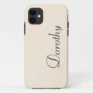 Parchment White Solid Colour Minimalist Name Case-Mate iPhone Case