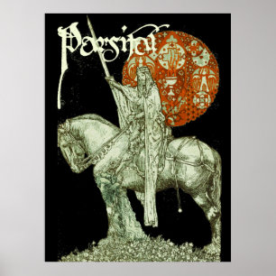 PARCIFAL IN QUEST OF HOLY GRAIL Black White Red Poster