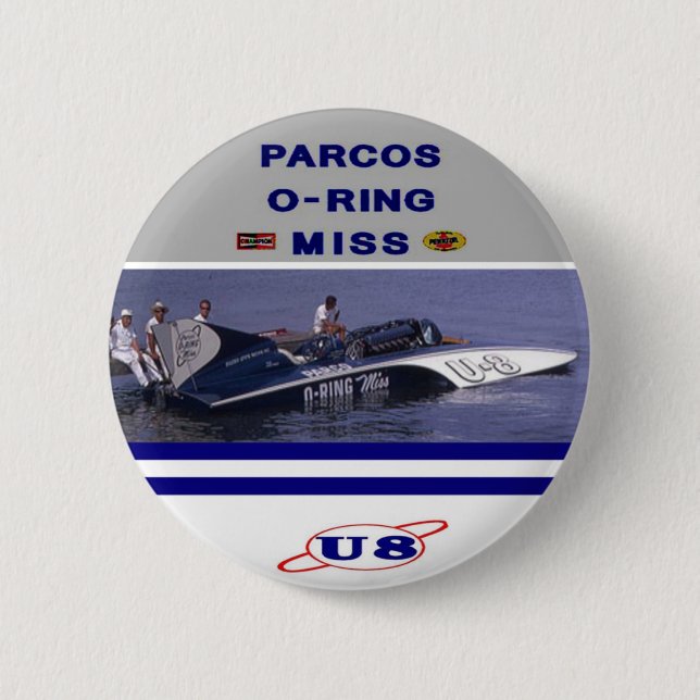 Parcos O-Ring Miss Unlimited Hydroplane 6 Cm Round Badge (Front)