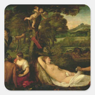 Pardo Venus or Jupiter and Antiope Square Sticker