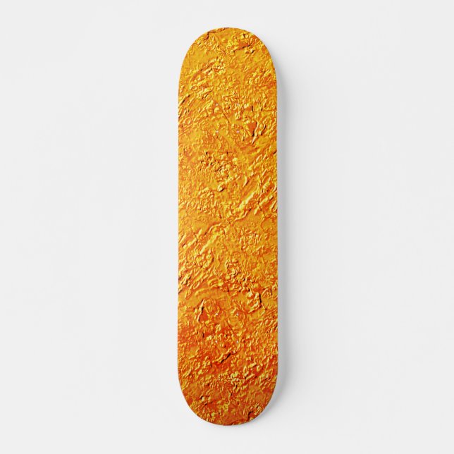 Parede defeituosa com textura amarela e laranja skateboard (Front)