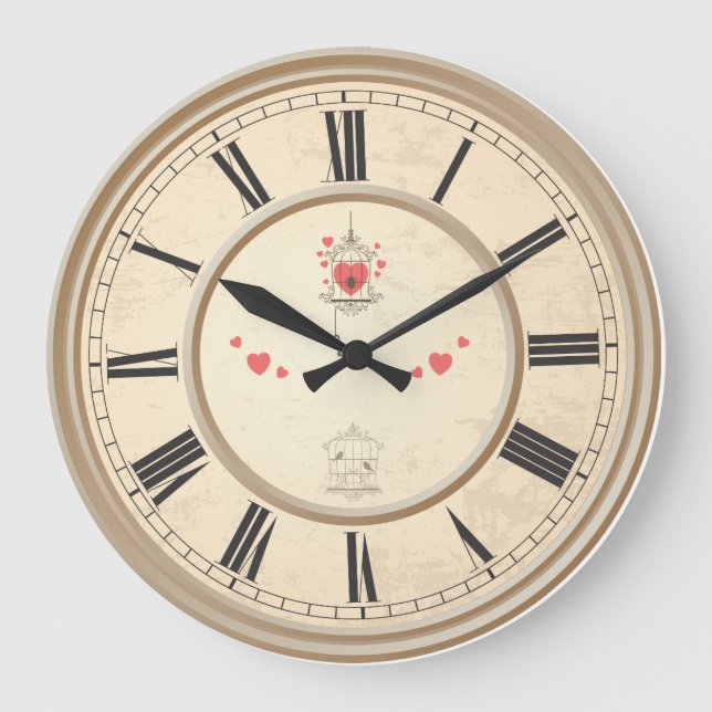 Parede Relogio of Classical Roman Numbers Large Clock (Front)