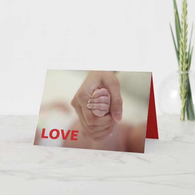 PARENT AND CHILD HANDS VALENTINES DAY CARD (Front)