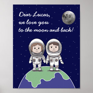 Parent astronauts with muted colors by Jo Images Poster