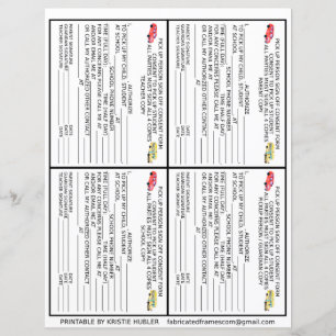 Parent Guardian Pickup Person School Consent Forms