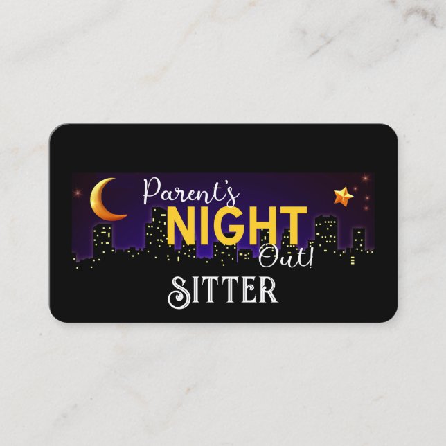 Parent Night sitter Business Card (Front)