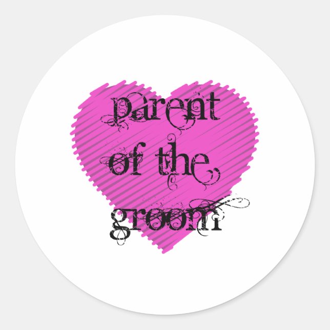 Parent of the Groom Classic Round Sticker (Front)