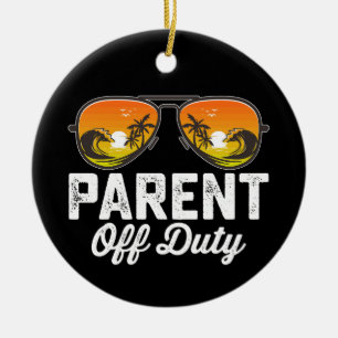 Parent Off Duty Sunglasses Last Day Of School Ceramic Tree Decoration