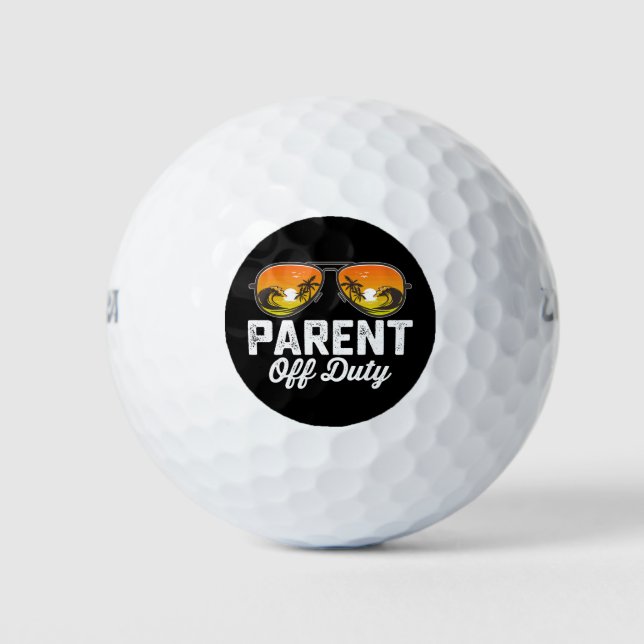 Parent Off Duty Sunglasses Last Day Of School Golf Balls (Front)