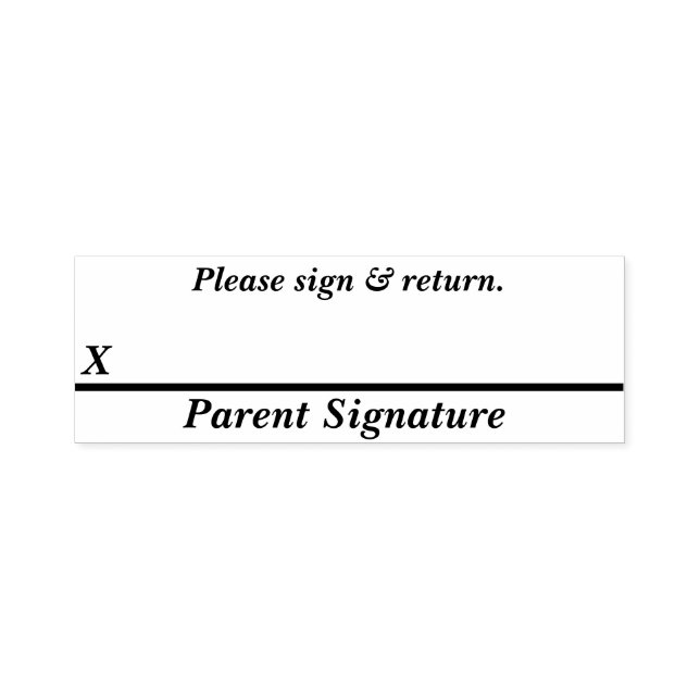 Parent Signature Rubber Self Inking Stamp (Design)