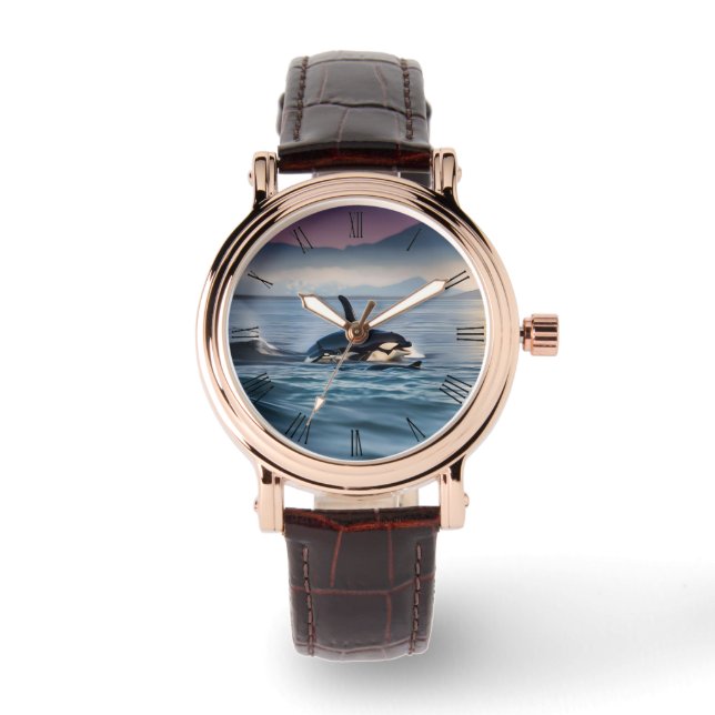 Parental Bliss: Mommy And Baby Orcas In The Ocean, Watch (Front)