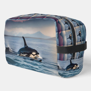 Parental Bliss: Mummy And Baby Orcas In The Ocean, Dopp Kit
