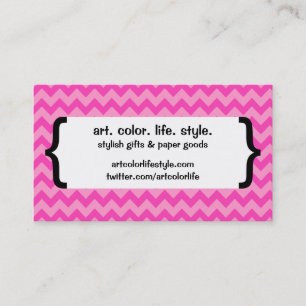 { Parenthetically Pink Zig Zag } Business Card