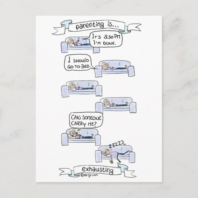 Parenting is... exhausting postcard (Front)