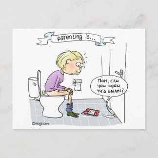 Parenting is... never boring postcard