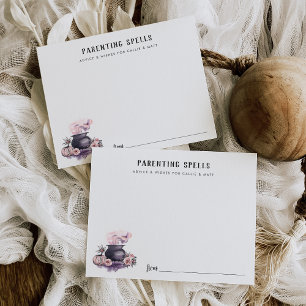 Parenting Spells Halloween Baby Shower Advice Card