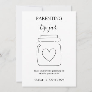 Parenting Tip Jar Sign Card