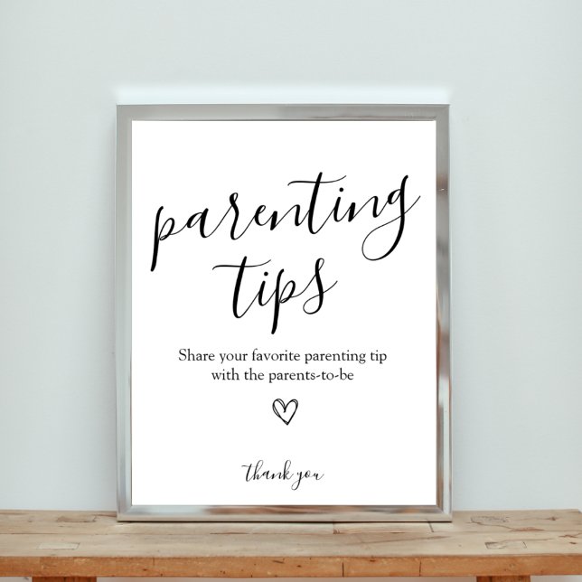 Parenting Tips Baby Shower Sign (Creator Uploaded)