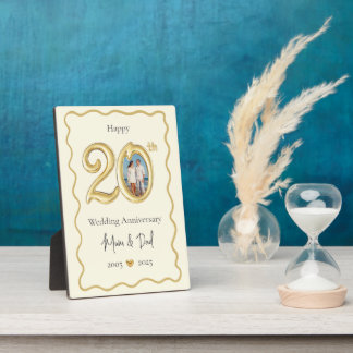 Parents 20th Wedding Anniversary Photo Plaque