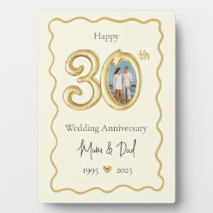 Parents 30th Wedding Anniversary Photo Plaque