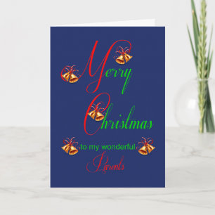 Parents Christmas Scrolls Holiday Card