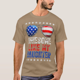 Parents Day Retro American Flag Awesome Like My Da T-Shirt