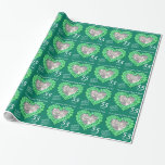 Parents emerald wedding anniversary photo wrap wrapping paper<br><div class="desc">Wedding anniversary wrapping paper in green. Personalise this anniversary paper with your own photo and parent's name and anniversary year. Currently reads To a amazing Mum & Dad Happy Anniversary 55 years. Beautiful emerald stones effect in a heart shape printed graphics 55th Ruby Wedding Anniversary wrapping paper ideal to wrap...</div>