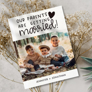 Parents getting married children announcement postcard
