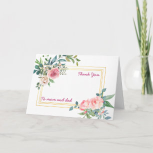 Parents Mum and Dad Wedding Thank You Card