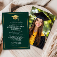 Parents Names Photo Green Gold Graduation