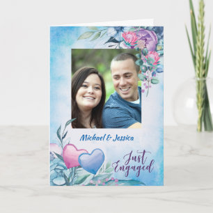 Parents of Groom, Formal Photo Engagement Announce Card