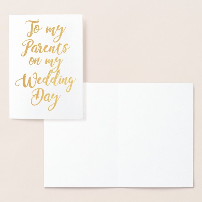 Parents of the Bride or Groom Wedding Thank You Foil Card (Display)