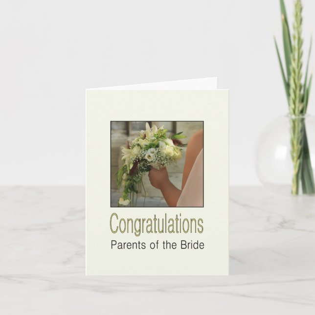 parents of the bride wedding congratulations card (Front)