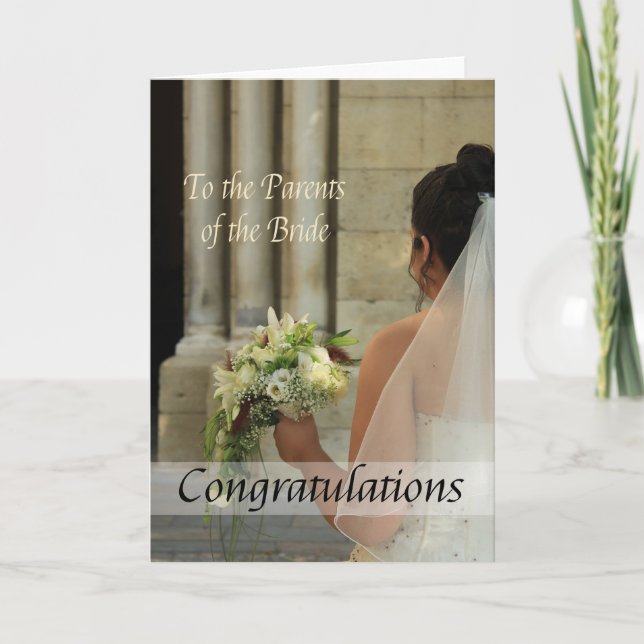 parents of the bride wedding congratulations card (Front)