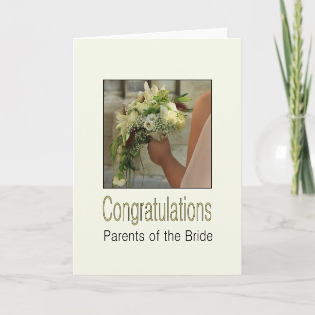 parents of the bride wedding congratulations card (Front)
