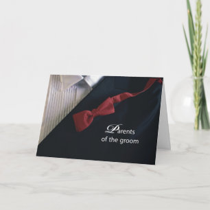 Parents of the Groom Thank You With Red Tie Card