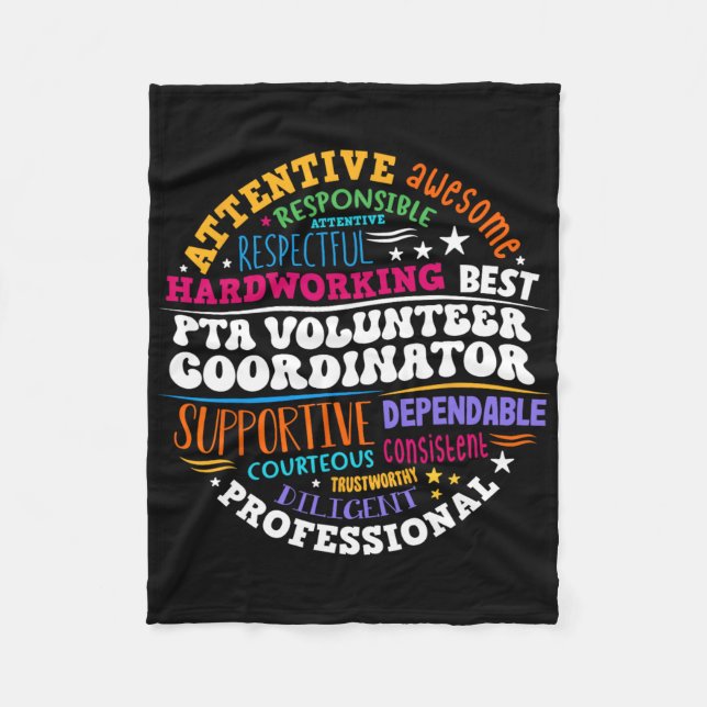 Parents Teacher Ociation Pta Volunteer Coordinator Fleece Blanket (Front)