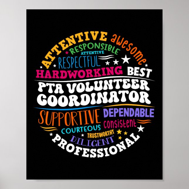 Parents Teacher Ociation Pta Volunteer Coordinator Poster (Front)