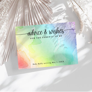 Parents to Be Rainbow Watercolor Advice Cards