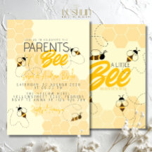 Parents to bee Honey Comb Baby Shower Invitation