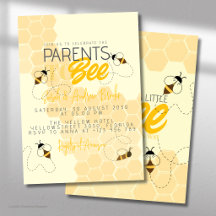 Parents to bee Honey Comb Baby Shower Invitation