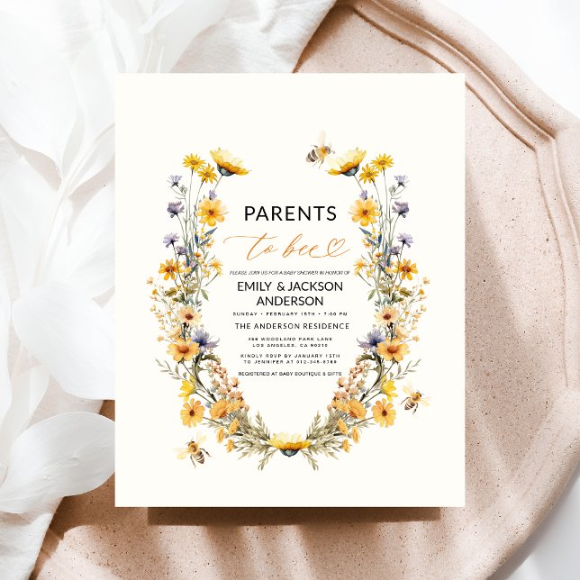 Parents to Bee Wildflower Couples Baby Shower Flyer (Creator Uploaded)