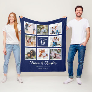 Parents Wedding Anniversary PHOTO Custom Branded   Fleece Blanket