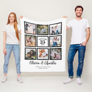 Parents Wedding Anniversary PHOTO Custom Branded   Fleece Blanket