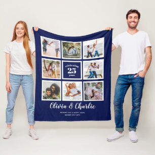 Parents Wedding Anniversary PHOTO Custom Branded Fleece Blanket